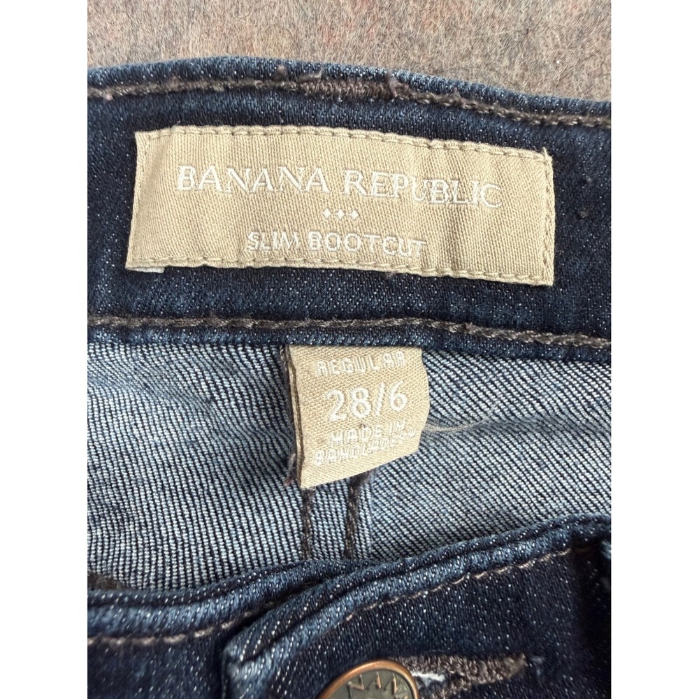 Banana Republic Slim Bootcut Jeans Womens 28/6 Dark Indigo Blue Denim Regular - Picture 4 of 5